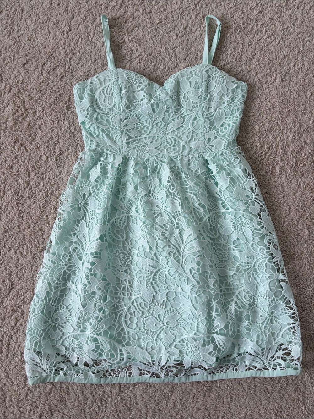 Mint Lace Spaghetti Strap Sundress